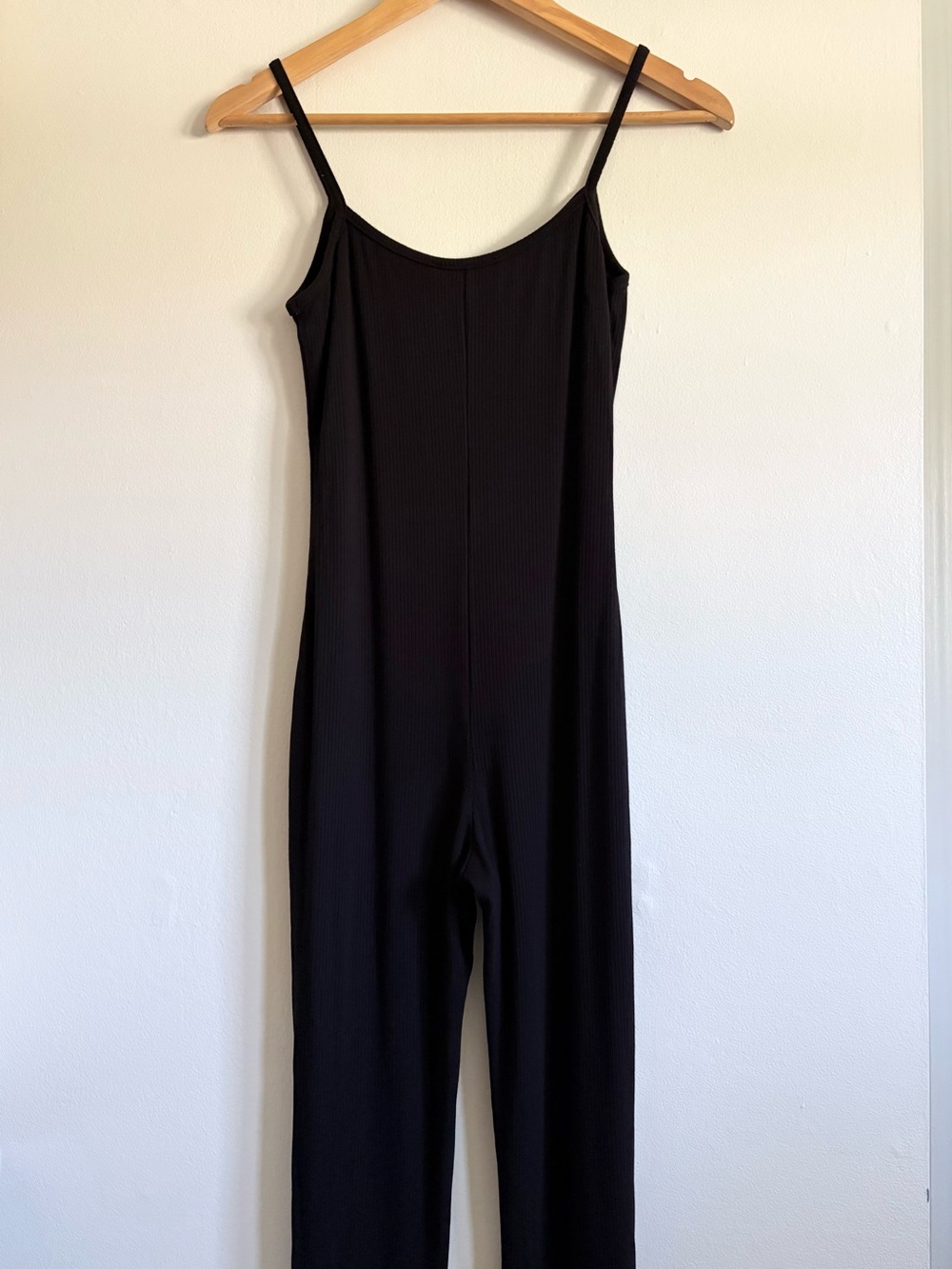Lulu's Super Base Black Ribbed Knit Bodycon Lounge Jumpsuit - Picture 6 of 7